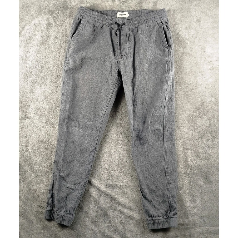 Taylor Stitch Apres Jogger Pants Men M Gray Blue Organic Cotton Casual Pull On